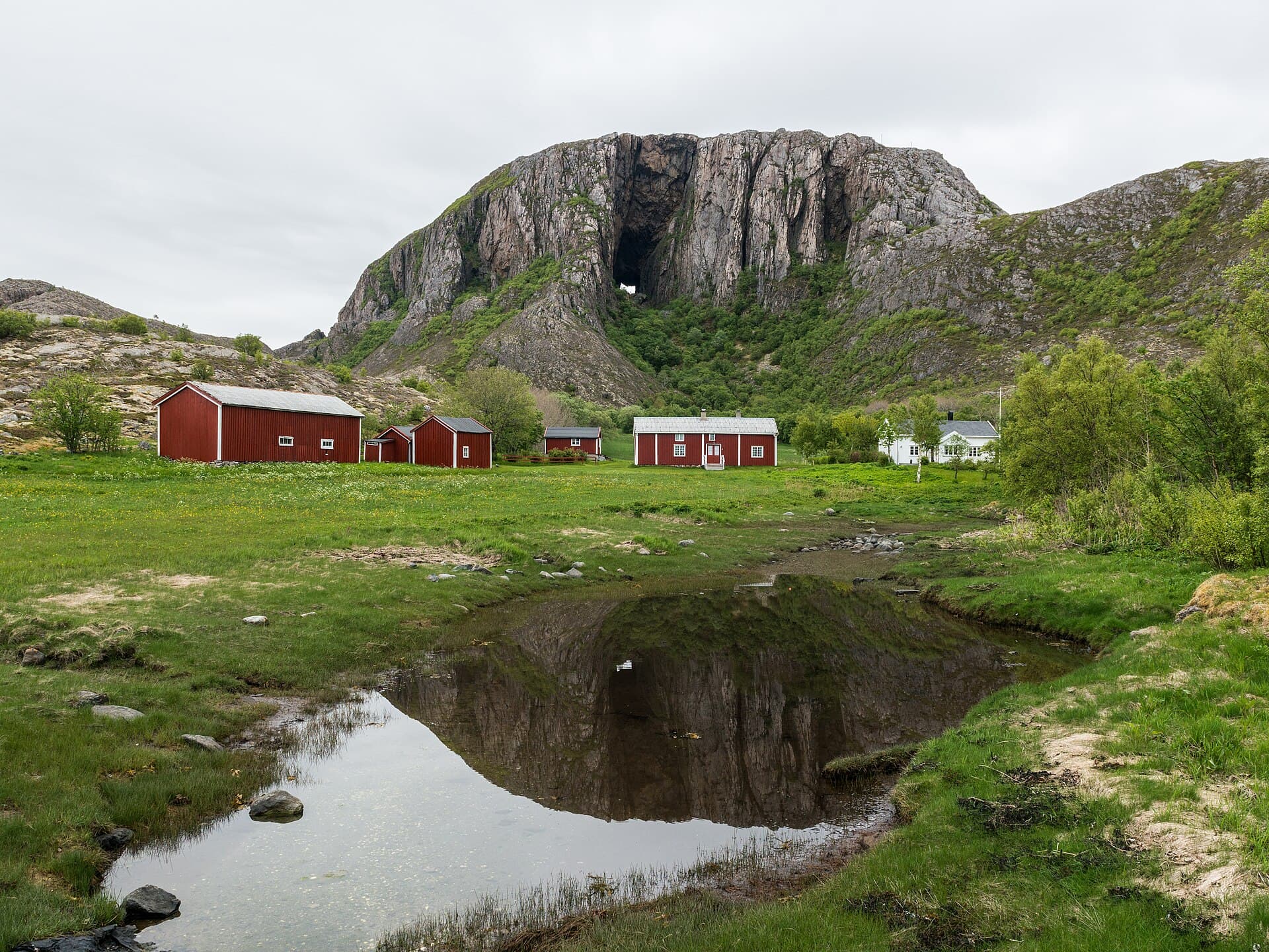Mount Torghatten near Brønnøysund, famous for the hole right through the mountain, Helgeland