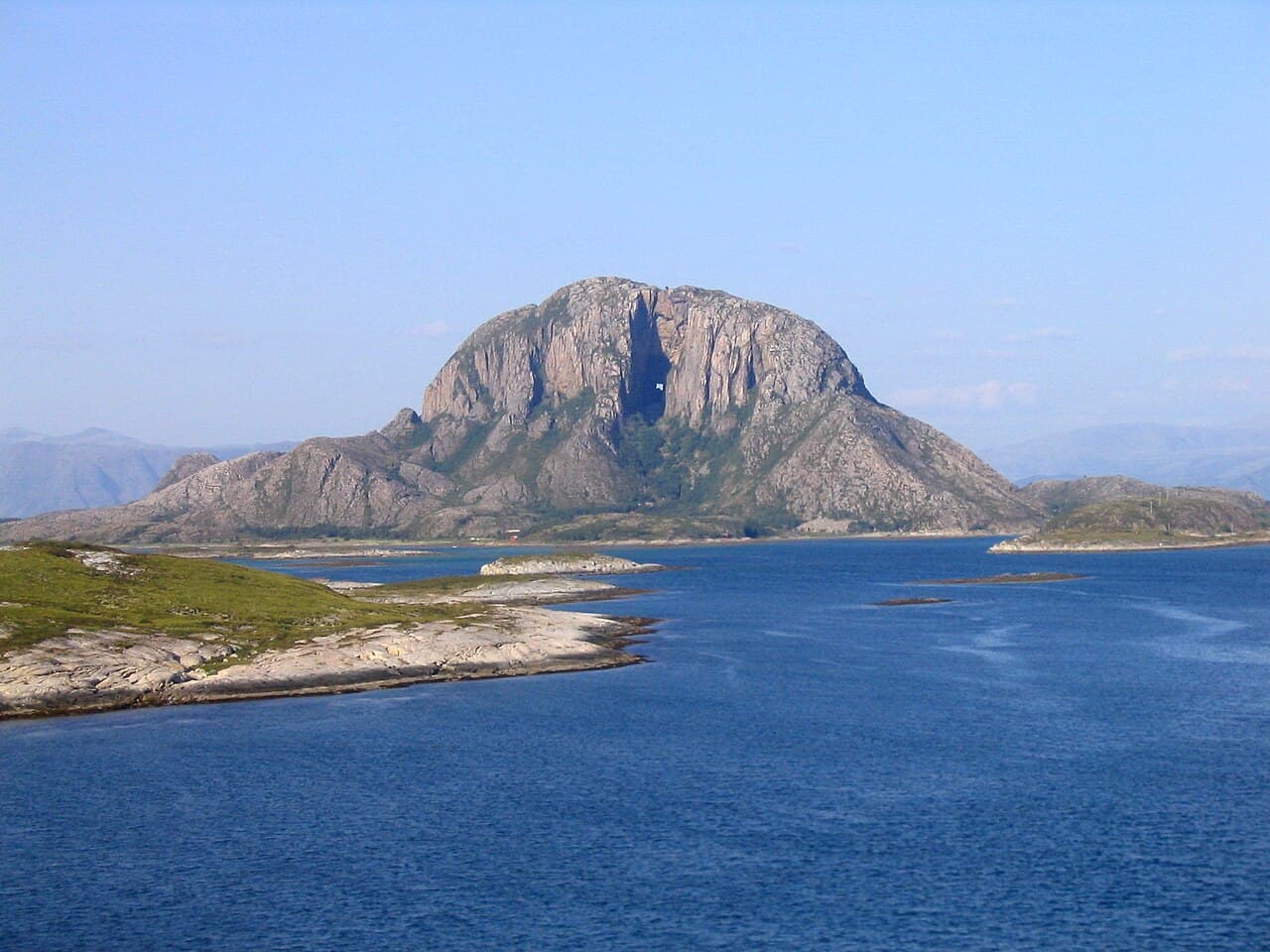 View of Torghatten on the Helgeland coast
