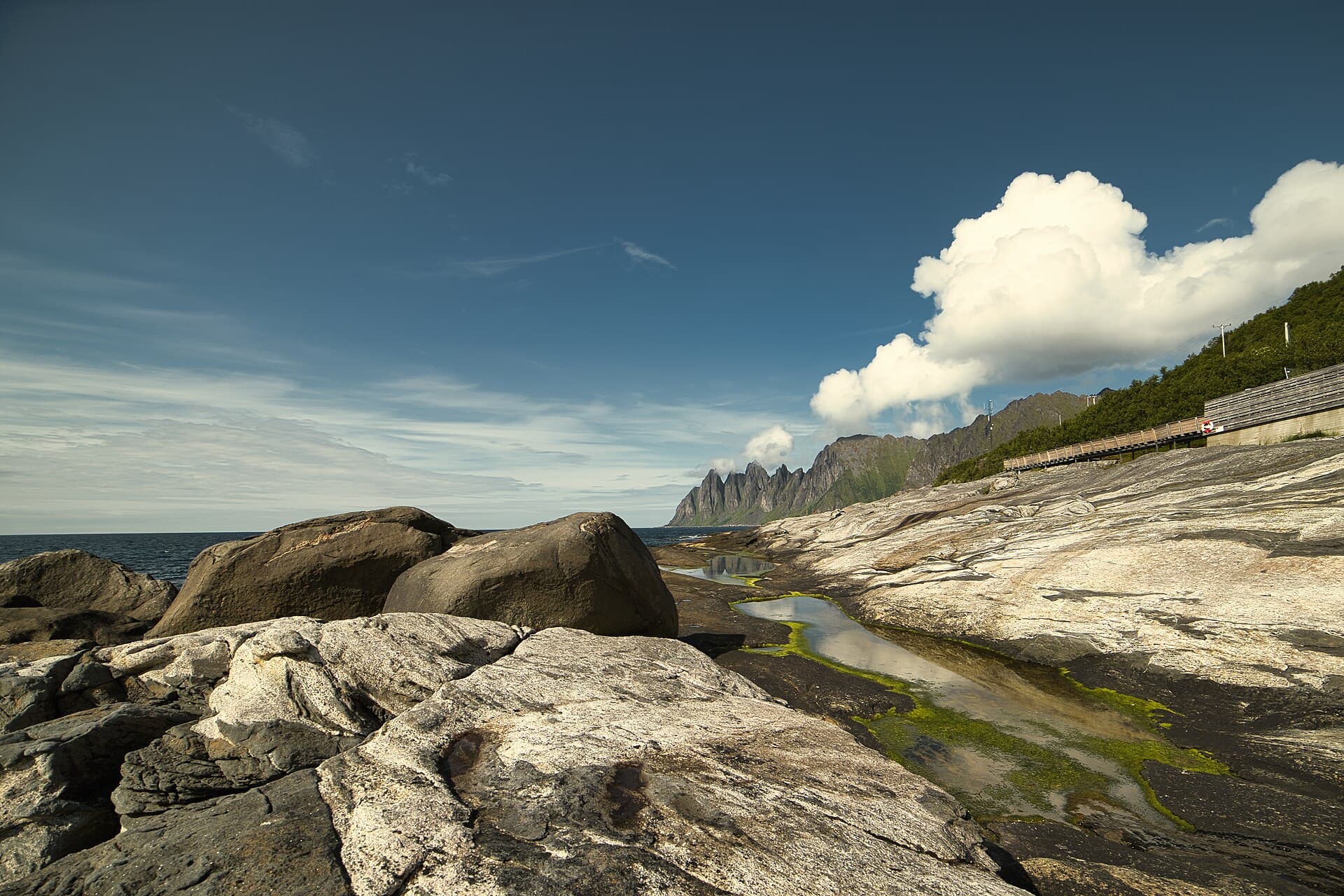 The jagged Okshornan peaks at Tungeneset on Senja